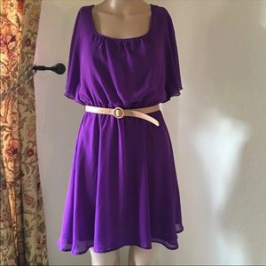 Fit and Flare purple dress